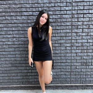 NWT black ruched dress